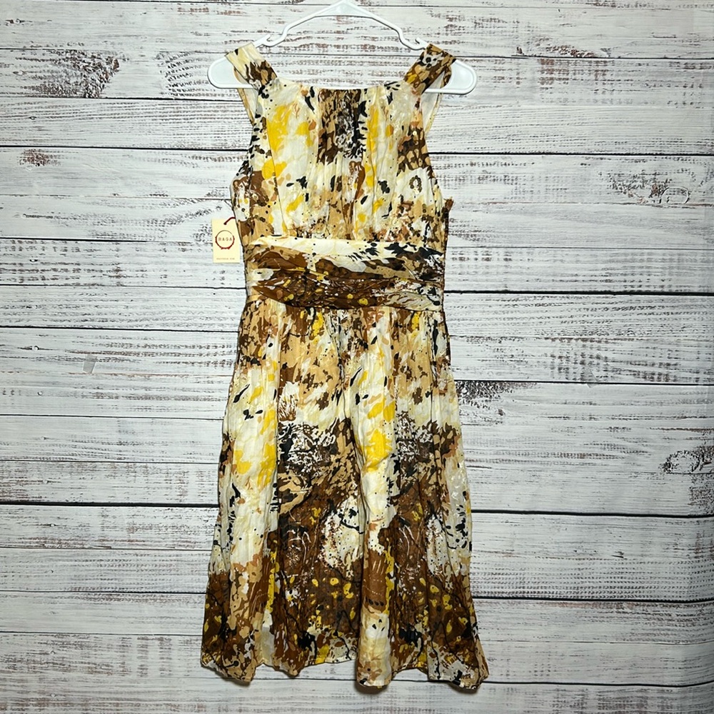Raga Anthropologie Brand Dress Yellow and Earth Tones Colors Small NWT
